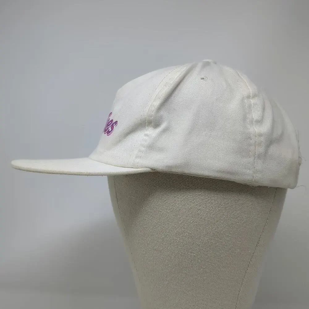 Yupoong 5 Panel White Hat One Size Tricky Tees Snapback Pink Purple Cotton
